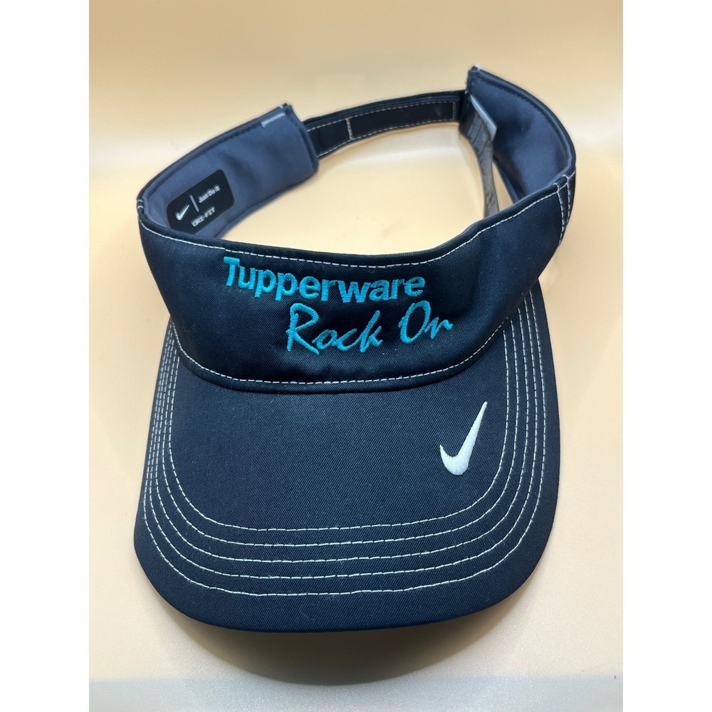 Nike Tupperware Rock On Visor Dri-FIT Golf Visor Adjustable Black White Swoosh